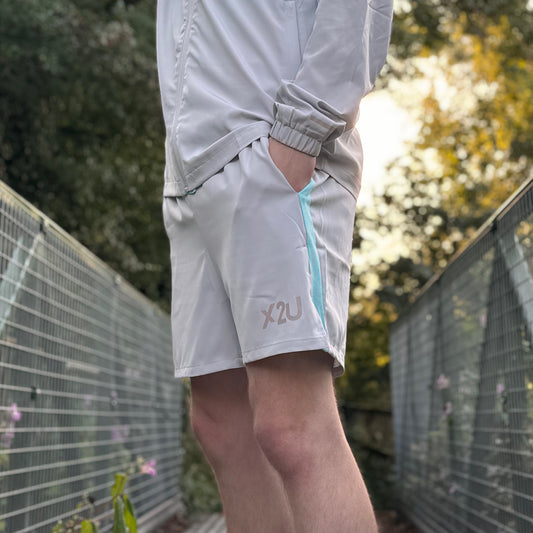 Aspect Shorts - Platinum Grey / Aqua Blue